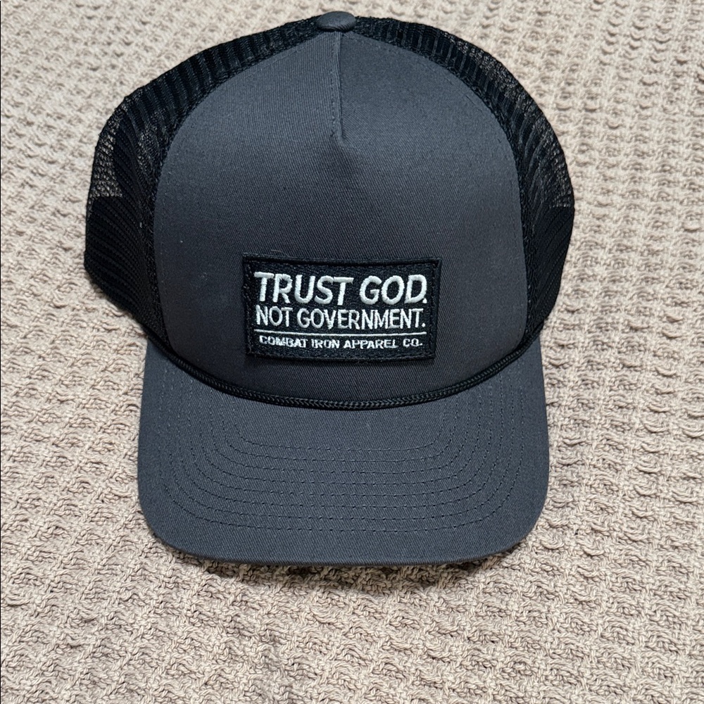 Trust God Not Government Black Trucker Hat